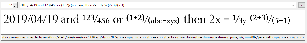 OpenType 分数